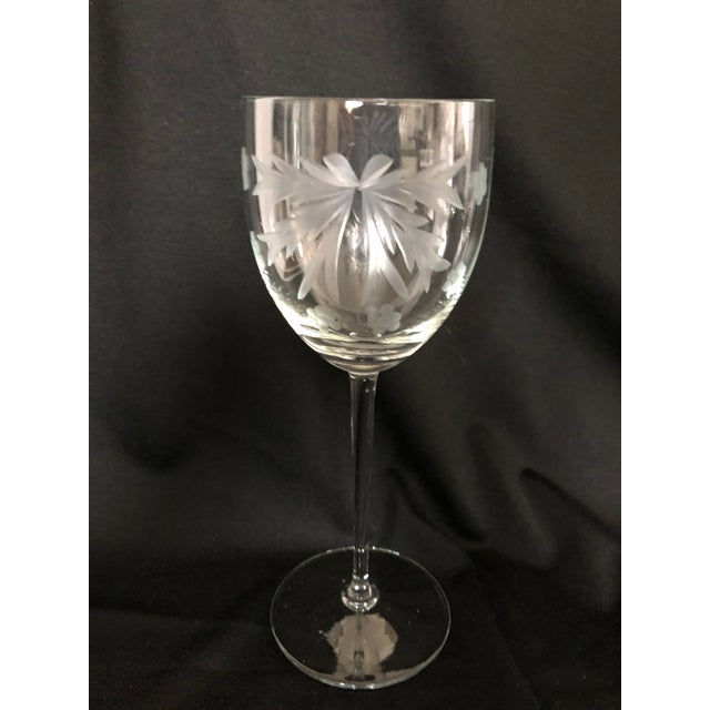 Modern Floral Etched Wine Glasses S/ 6 Chairish