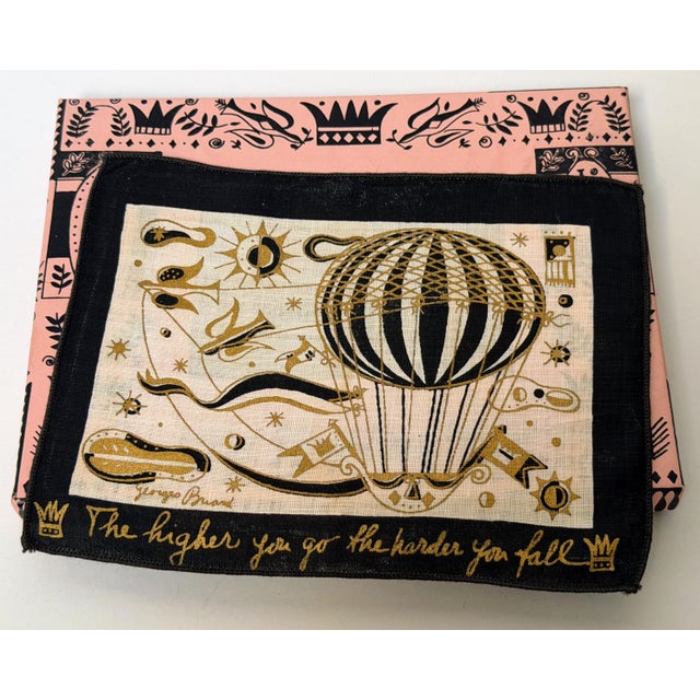 Georges Briard Vintage Georges Briard for M. Wille Co. Cocktail Napkin Set With Box | Mid Century Modern Linen Decor For Sale - Image 4 of 10