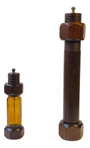 Large Mid-Century Industrial Nut and Bolt Pepper and Salt Mill, 1970s, Set of 2