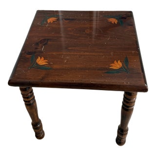 1970s Kling Folk Painted Side Table For Sale