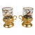 1970s Set of Two Gold Leaf Glass Demitasse Turkish Tea Mugs Arcoroc France For Sale