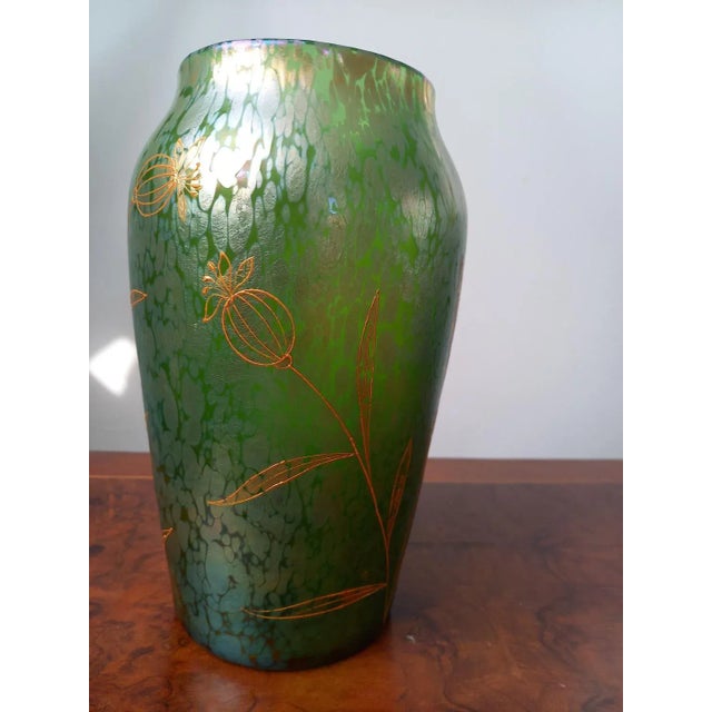 Late 19th Century Green Papilon Vase from Lötz, 1899 For Sale - Image 5 of 7