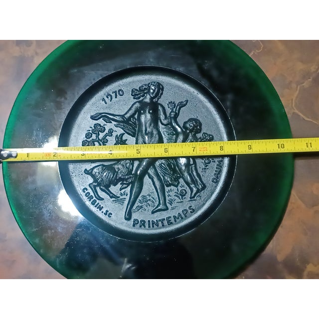 Rare 1969-1970 Daum France Pâte-De-Verre "Four Seasons" Plates by Raymond Corbin - Set of 4 1969-1970 Cobalt Blue/Amethyst Purple/Amber/Emerald Green For Sale - Image 11 of 12