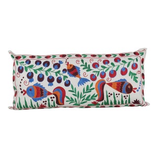 Suzani Animal Pictorial Cushion Cover For Sale