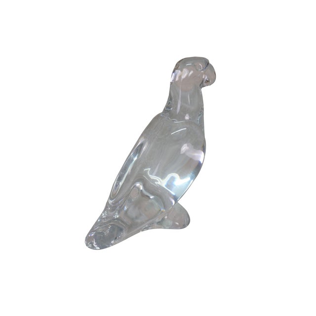 Realism Baccarat French Crystal Clear Glass Parrot Bird Paperweight Figurine 4" For Sale - Image 3 of 14