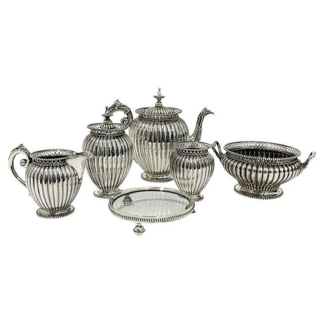 Dutch Silver Tea Service attributed to Van Kempen & Zn, 1894, Set of 6 For Sale - Image 13 of 13
