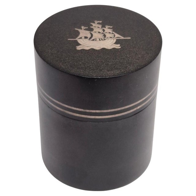 Black Box with Silver Inlay by Wilhelmina Wendt, Sweden, 1954 For Sale - Image 8 of 8