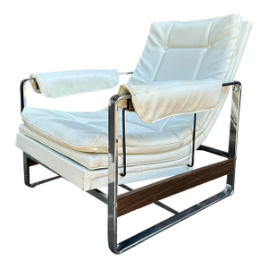 Milo Baughman Style Glider Chair Mid-Century Modern