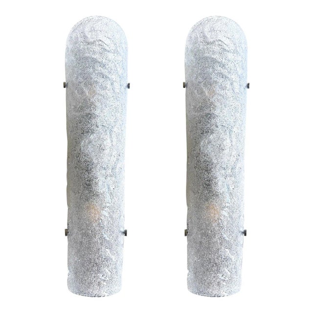 Italian Hammered Transparent Graniglia Murano Glass Wall Sconces by Simoeng, Set of 2 For Sale - Image 6 of 6