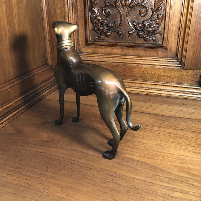 Mid 20th Century Bronze Figure of Greyhound For Sale - Image 4 of 6