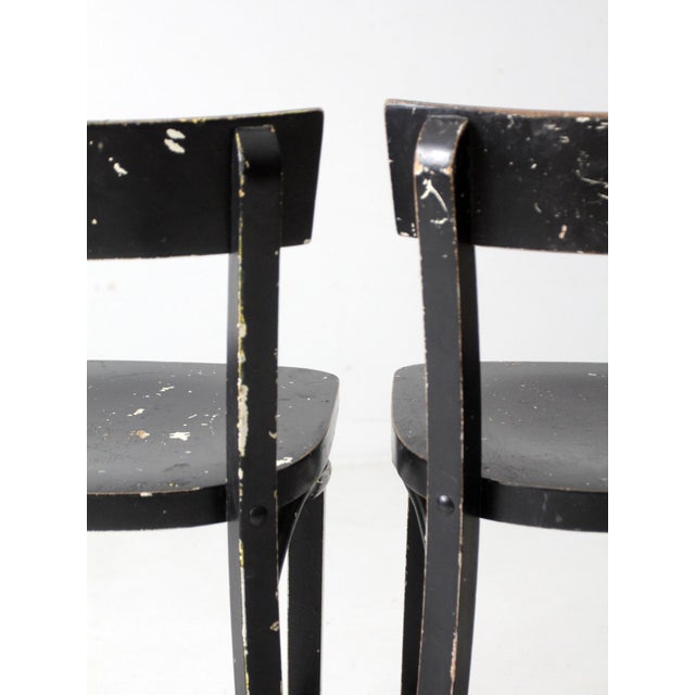 Vintage Black Bar Stools Pair For Sale - Image 11 of 12