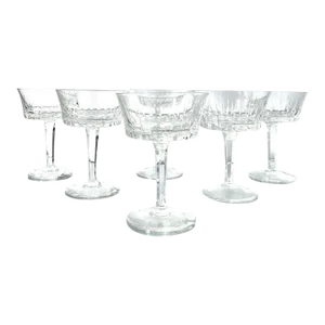 Set of Six Vintage Crystal Champagne Coupes by Gorham, C. 1970's