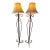 Vintage Spanish Revival Scrolled Wrought Iron Floor Lamps With Antiqued Shades – Pair For Sale