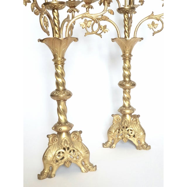 Antique Bronze Candelabra, 1800s, Set of 2 For Sale - Image 6 of 13