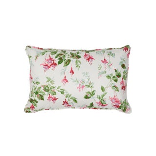 Contemporary Garden Gate Chintz Lumbar Pillow in Magenta For Sale