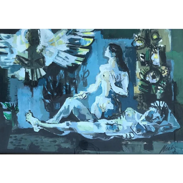 Franck Chabry, The Couple, Oil on Canvas For Sale - Image 9 of 9