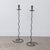 Black 1950s Pair of Tall French Iron Wavy Candlesticks For Sale - Image 8 of 10