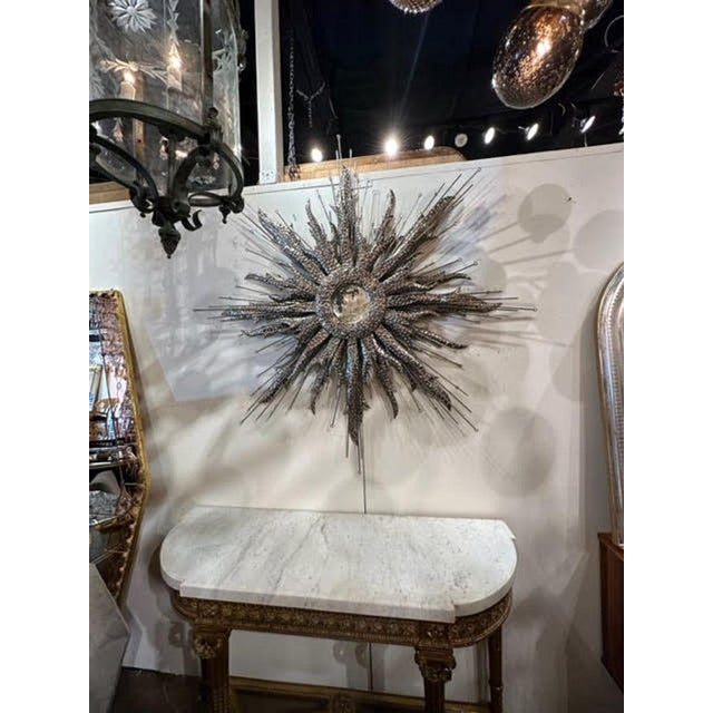Italian Brutalist Style MCM Sunburst For Sale In Dallas - Image 6 of 6