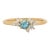 Cambodian Blue Zircon Ring With Earth Mined Diamond Accents in 14k Gold | Rd 4mm, Size 6.75 For Sale