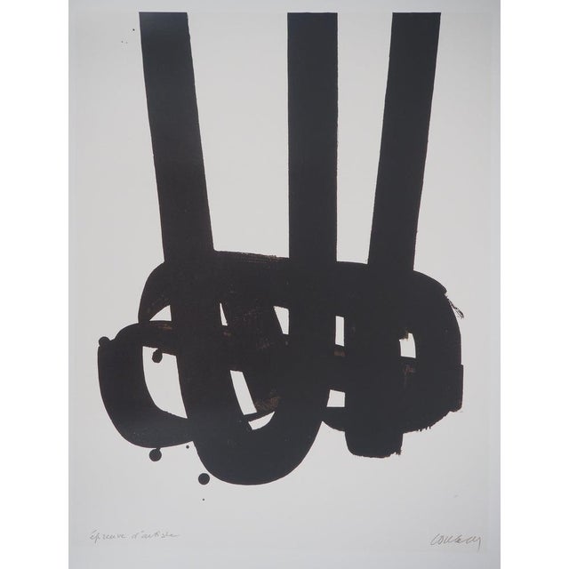 Pierre Soulages (1919-2022) Lithograph No. 29 Poster published after "Lithograph No. 29" by the Soulages Museum in Rodez,...