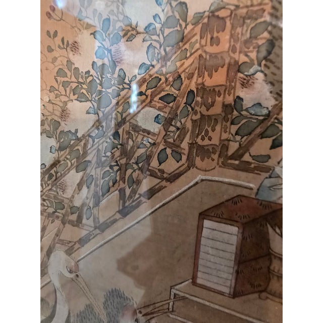 Antique Chinese Painting in a Pre Mid Century Frame For Sale - Image 11 of 12
