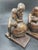 Vintage Atlas Inspired Man Resting on Globe Cast Metal Bookends Pair