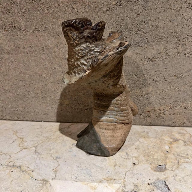 1970s Abstract Textured Hoof Sculpture Studio Art Pottery For Sale - Image 10 of 11
