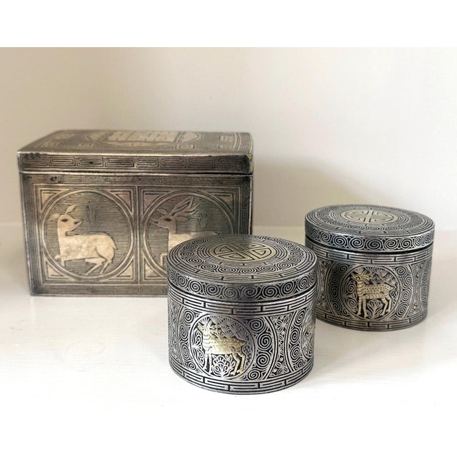 Fine Korean Iron Box with Silver Inlay Joseon Dynasty For Sale - Image 10 of 18