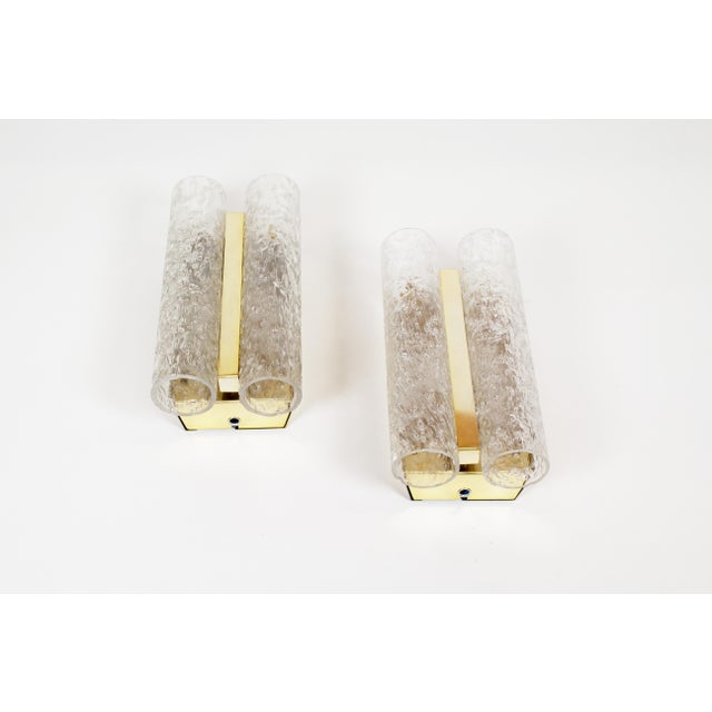 1970s Wall Lamps in Brass Plated Metal and Glass from Doria Leuchten, 1970s, Set of 2 For Sale - Image 5 of 9