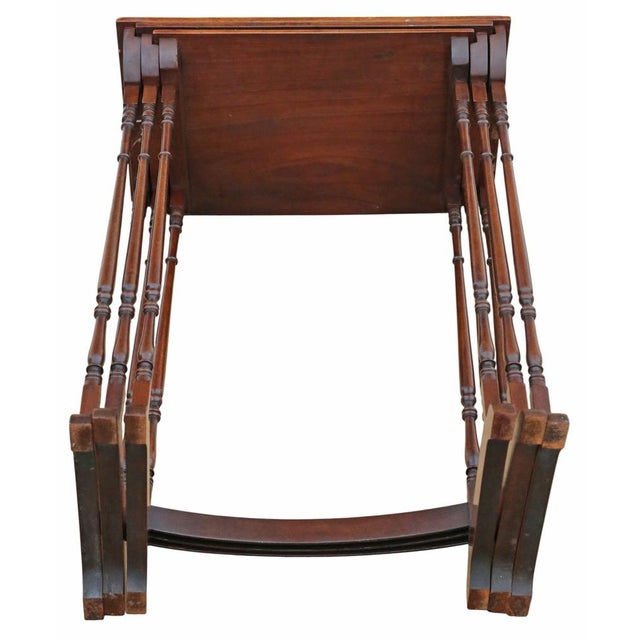 Red Antique Nesting Tables in Mahogany with Yew Veneer Tops, 1800s, Set of 3 For Sale - Image 8 of 12