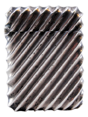 Silver Matchbox with Diagonal Fluted Reliefs