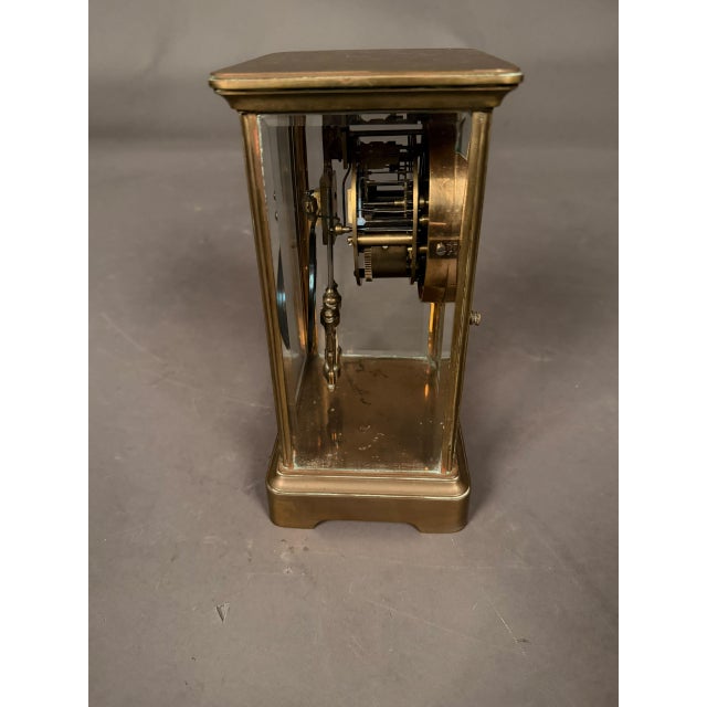 French Late 19th Century French Crystal Regulator Clock With Brass Case, Circa 1890 For Sale - Image 3 of 17