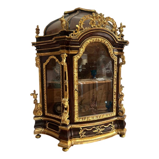 Baroque Gilded Wooden Display Cabinet, 1600s For Sale