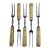 Antique Primitive Two-Tine Forks With Bone-Style Handles - Set of 5 For Sale