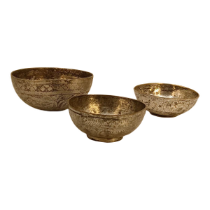 Three Old Hammam Copper Bowls From Yemen - 1930s - 1950s