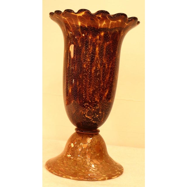 1960s Brown and Gold Spotted Murano Glass Vase from Nor Glass, 1960s For Sale - Image 5 of 18