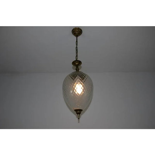 Mid-Century Modern Italian Pendant Lamp in Brass and Glass, 1960s For Sale - Image 18 of 18