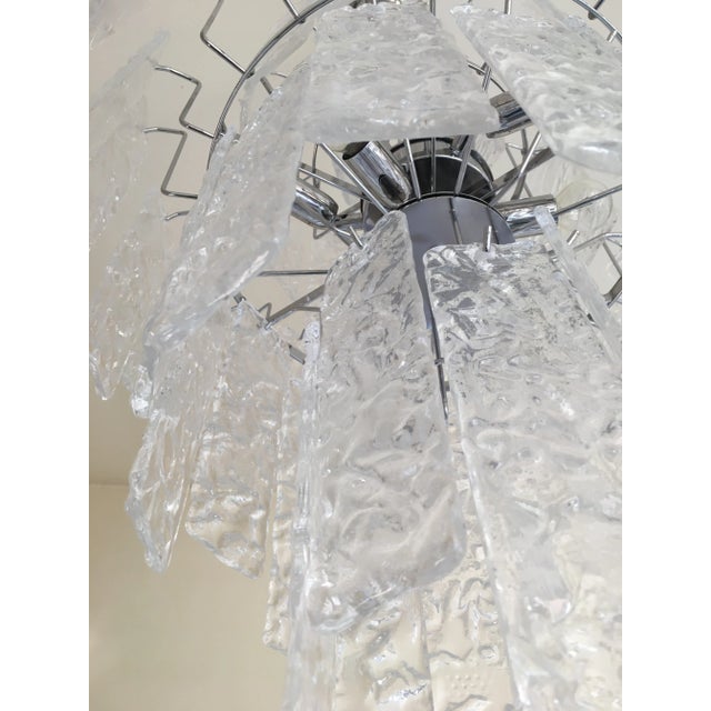 Murano Glass Hammer Transparent Sputnik Chandelier For Sale - Image 9 of 13