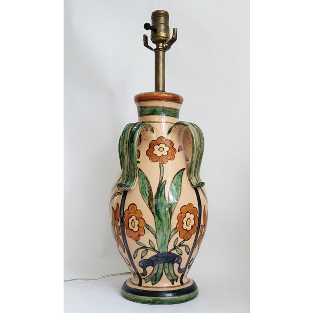 English Country Home Lamp San Zeno Pottery 1930s For Sale - Image 4 of 14