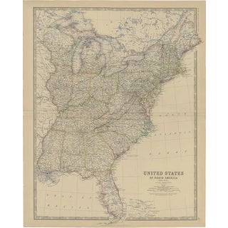 Antique Map of the United States of North America, 1882 For Sale