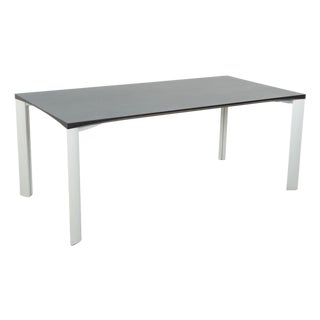 Dark Grey Dining Table with Silver Legs from Rosenthal For Sale