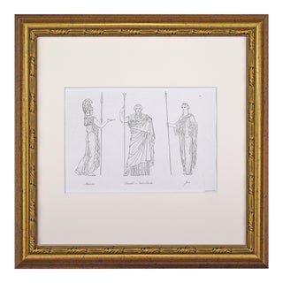 19th Century Antique English Greco Roman Mythological Costume Etching by Hope 1809 For Sale