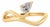 Modern Sculptural Pear Cut Diamond Solitaire Wave Ring Size 4 in 14k Yellow Gold For Sale