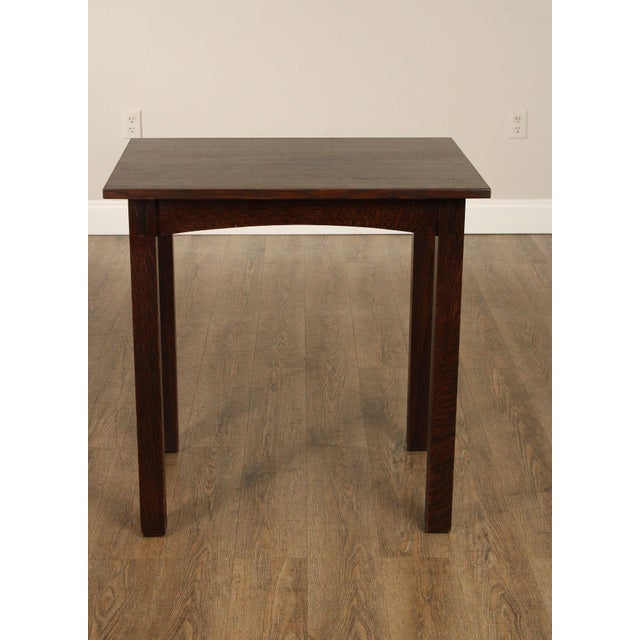 Late 20th Century Stickley Mission Style Oak Side Or Writing Table For Sale - Image 5 of 12