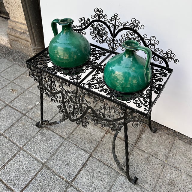 Green Ceramic Caps from Triana or Lucena in Glazed Clay, Spain, 20th Century, Set of 2 For Sale - Image 8 of 16