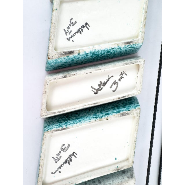 1960s French Vallauris Borty Ceramic Aperitif Serving Set in Iron Holder For Sale - Image 14 of 18