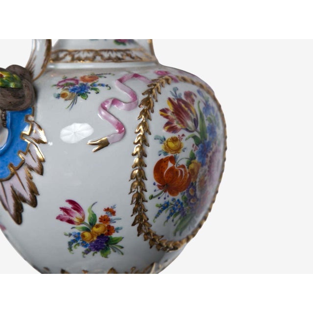 Cream Mid 20th Century Regency Style, Urn Table Lamps, Porcelain, Painted Wood, France - a Pair For Sale - Image 8 of 10