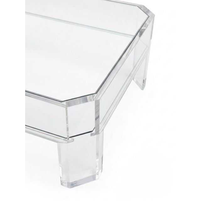 Two-Tier Clear Acrylic and Glass Coffee Table by Marc Micoud, France, 1980s For Sale - Image 4 of 8