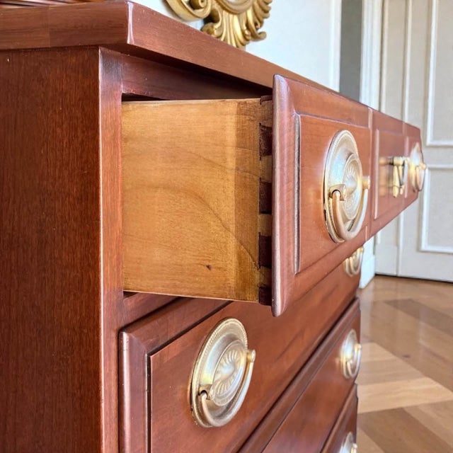 Brown 1950s Pair of Solid Cherry Bachelor Chests 30”w | Nightstands | Bedside Tables For Sale - Image 8 of 10