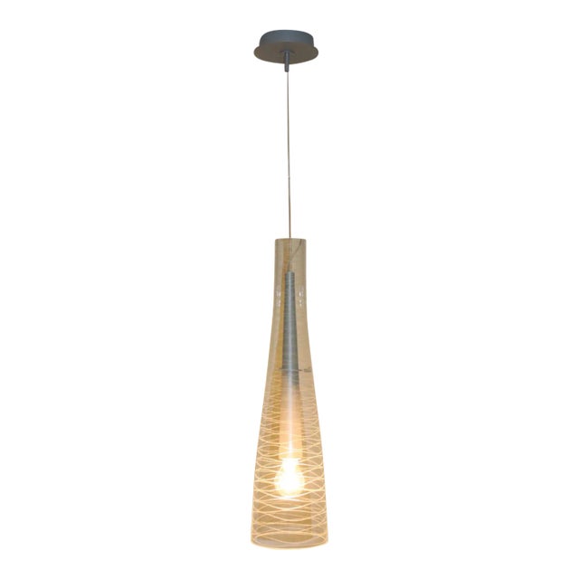 Italian Mid-Century Modern Blown Glass Pendant Lamp For Sale